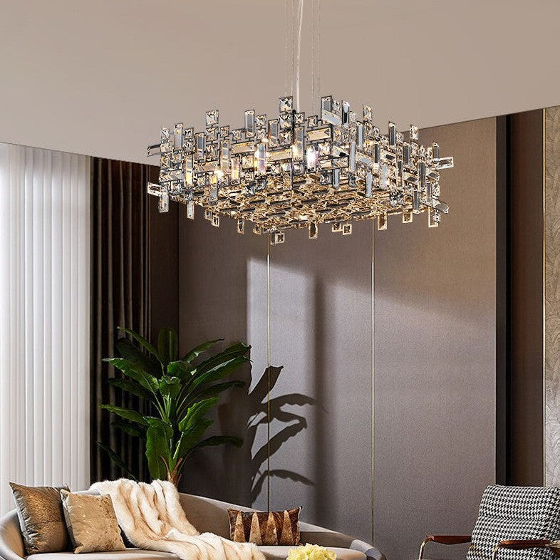 New Italian Style Light Luxury Villa Duplex Designer Luxury Crystal Chandelier for Dining/Living Room/Bedroom