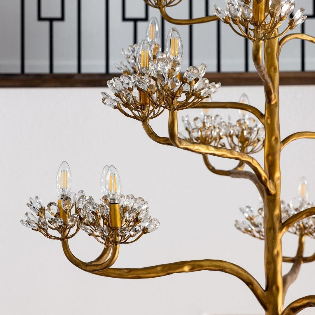 Luxury Branch Flower Chandelier in Gold for Living Room Staircase and Bedroom Lighting