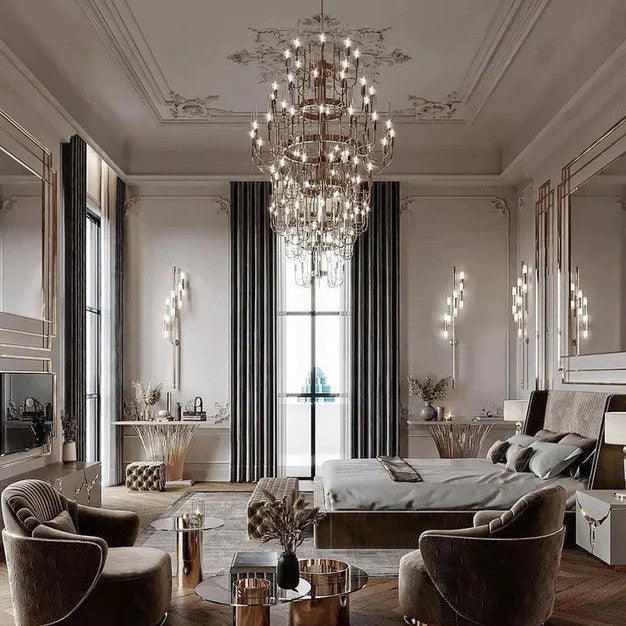 Luxury 5-Tier Crystal Rods  Luxury Gala Chandelier