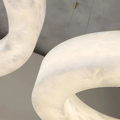 Modern Luxury Alabaster Ring Chandelier, Modern Circular Chandelier