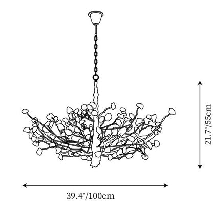 Gemstone Branch Chandelier with Artistic Design for Bedroom or Living Room