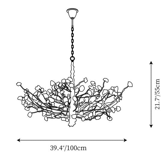 Gemstone Branch Chandelier with Artistic Design for Bedroom or Living Room