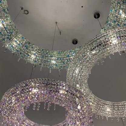 Luxury Circle Colorful Crystal Chandelier
