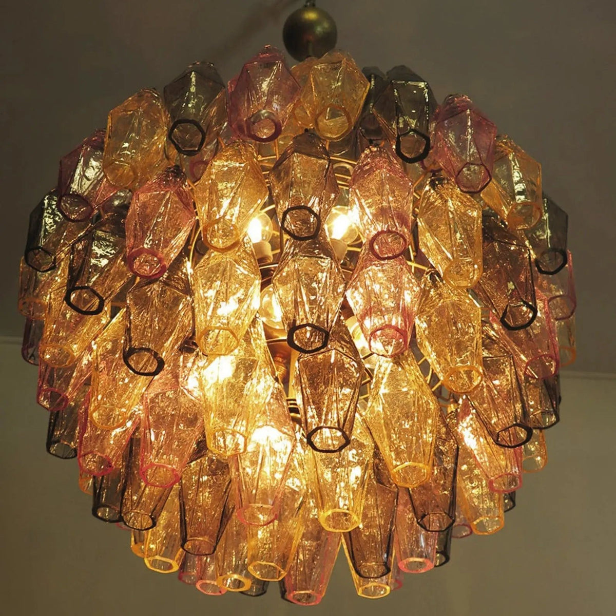Murano Chandelier – Poliedri – 140 glass – Multi