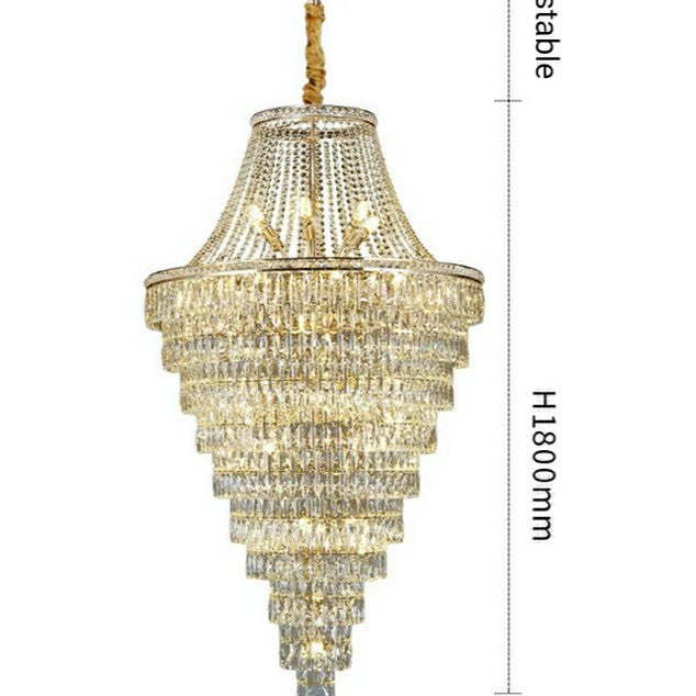 Magnificent Extra Large Foyer Hall Chandelier Tiered Crystal Ceiling Lighting Fixture For Living Room Decor