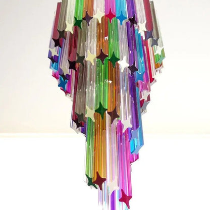 Murano chandelier – Spiral – 86 prisms – Multi