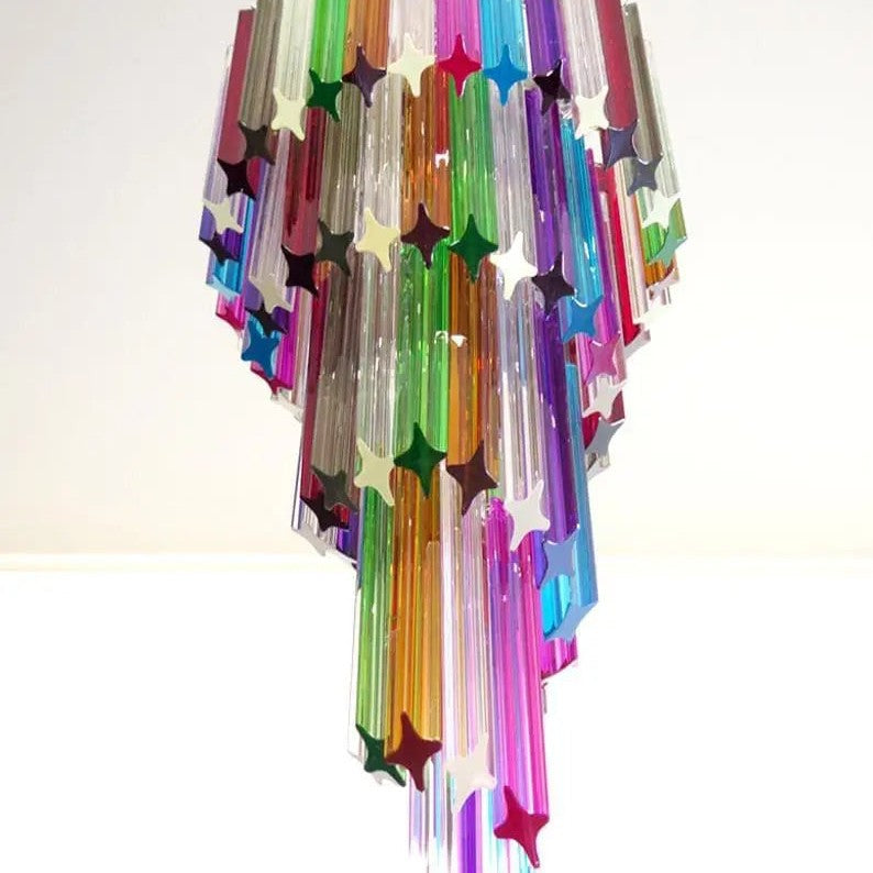 Murano chandelier – Spiral – 86 prisms – Multi