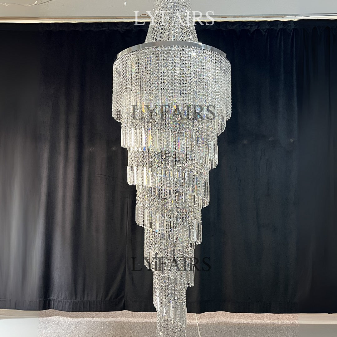 Modern Crystal Tassel Chandelier for Foyer/Staircase