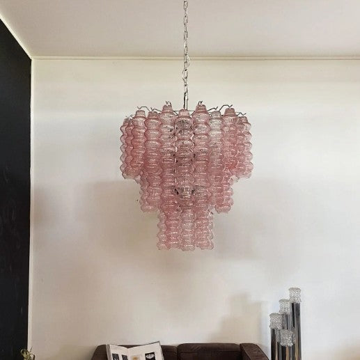 Murano Chandelier – Curva – Rosa – 48 tubes