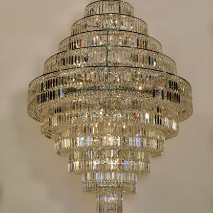 Chrome/ Silver/ Gold Extra Large Chandelier For Foyer Living Room Staircase Crystal Ceiling Lighting Fixture