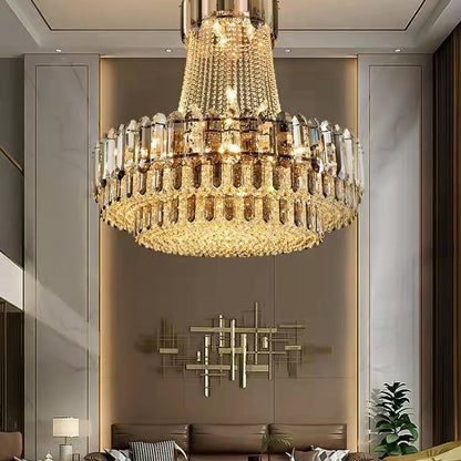 High-grade Crystal Chandelier For Living Room Luxury Duplex Hallway Ceiling Light Fixture