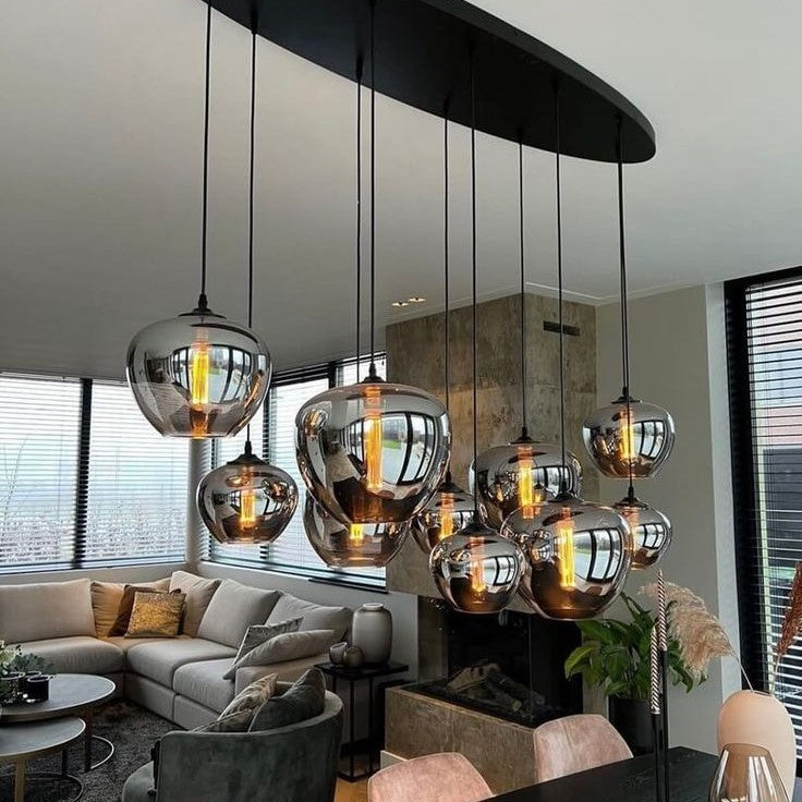 Modern Smoke Gray Glass Lamp Designer Chandelier for Cafe/Kitchen Island/Dining Room Style B
