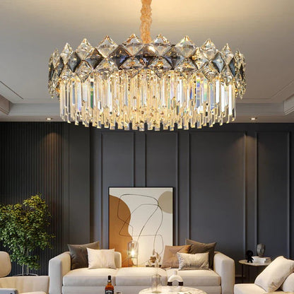 Modern Luxury Tiered Transparent Crystal Chandelier Suit for Living/Dining Room/Bedroom