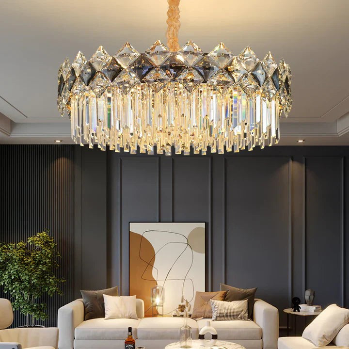 Modern Luxury Tiered Transparent Crystal Chandelier Suit for Living/Dining Room/Bedroom