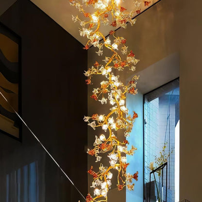 Brass Maple Branch Chandelier