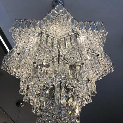 Fashion Star Shaped Chandelier Crystal Ceiling Light Fixture For Small Living Room/ Bedroom
