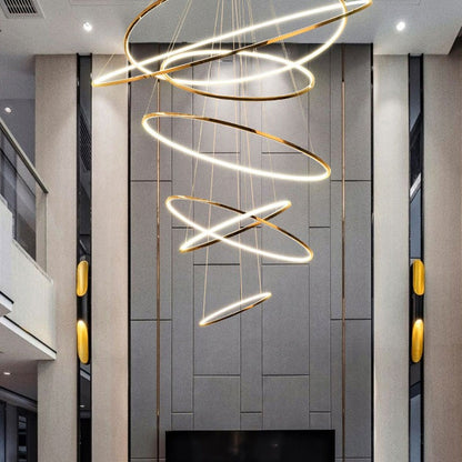 WOMO Large Tiered Ring LED Foyer Chandelier-WM2160