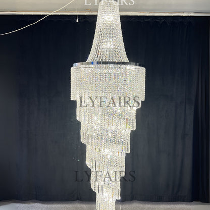 Modern Crystal Tassel Chandelier for Foyer/Staircase