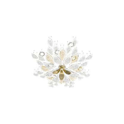 Floating Leaves Meteor Shower Crystal Spiral Chandelier
