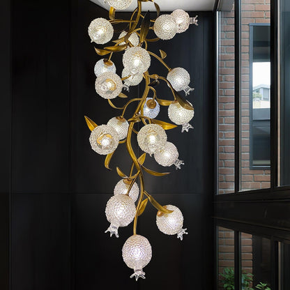 Pomegranate Brass Branch Chandelier
