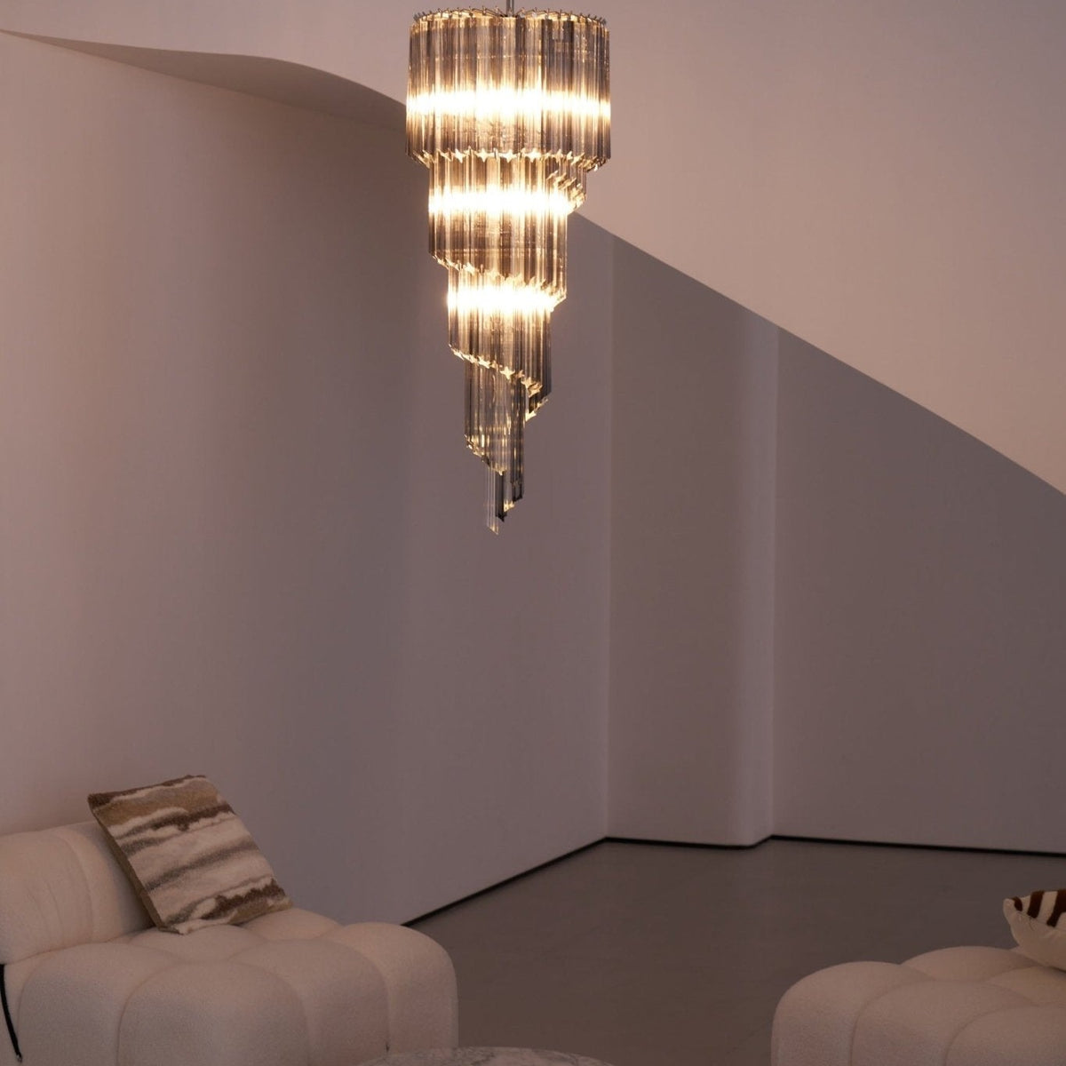 Lucente Noir Spiral Chandelier