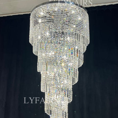 Modern Crystal Tassel Chandelier for Foyer/Staircase