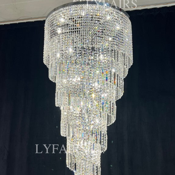 Modern Crystal Tassel Chandelier for Foyer/Staircase