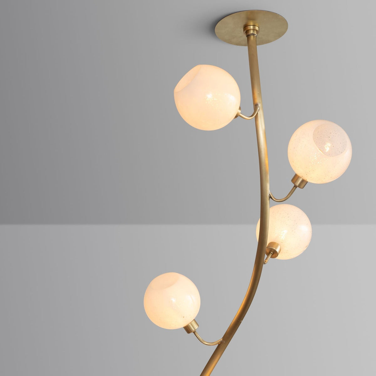 Modern Vertical Handcrafted Glass Globe Chandelier for High Ceilings