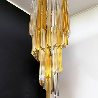 Spiral Prism Glass Chandelier
