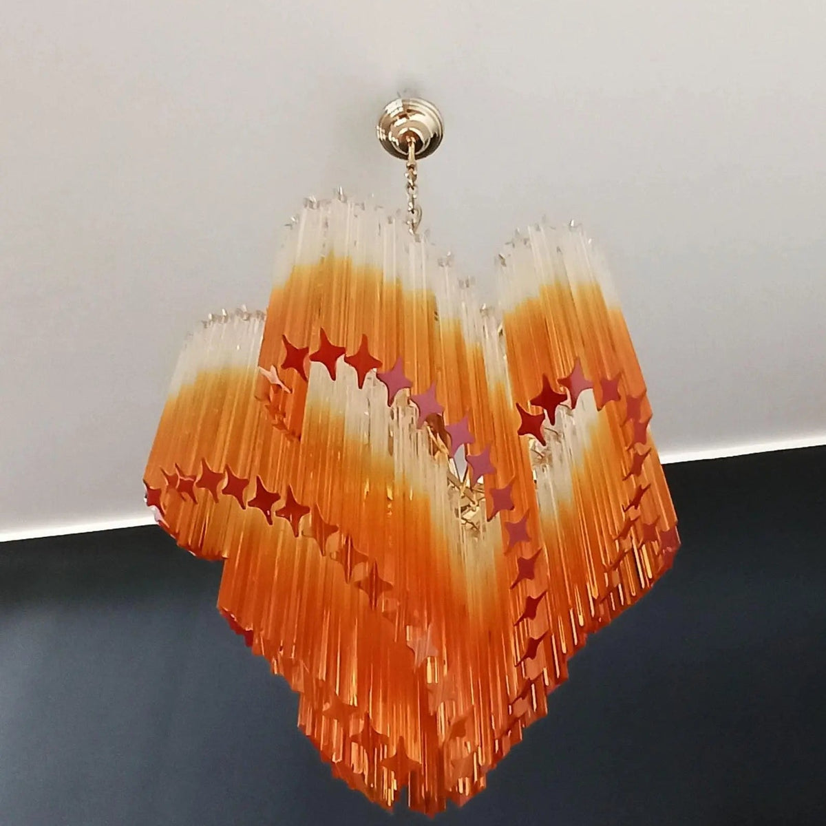 Murano Chandelier – Viennetta – 114 prisms – Amber