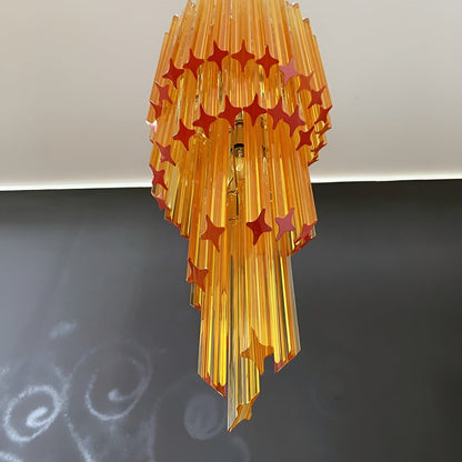 Spiral Prism Glass Chandelier