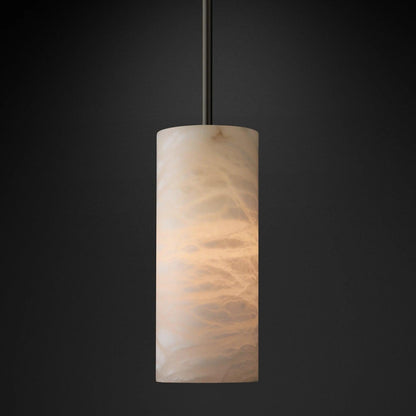Hand Carved Alabaster Cylinder Pendent