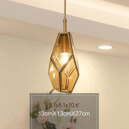 Deniselamp® Gold Art Deco Diamond Pendant Lamp & Chandelier
