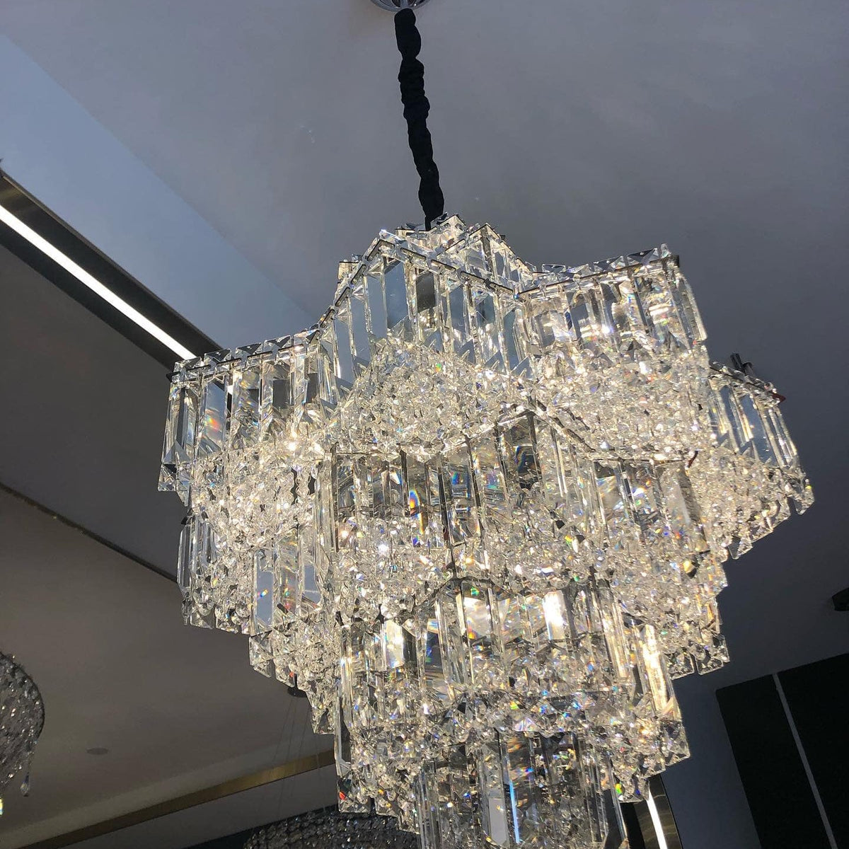 Fashion Star Shaped Chandelier Crystal Ceiling Light Fixture For Small Living Room/ Bedroom