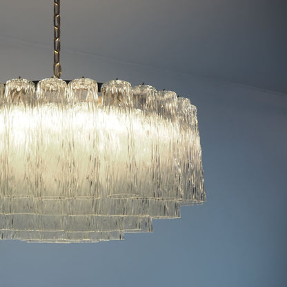 Murano Chandelier – 101 Tuber – Textured – Transparent