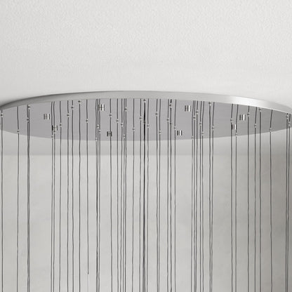 Round Seeded Glass Chandelier