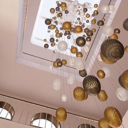 Galaxy Chromatic Gem Drop Spiral  Chandelier