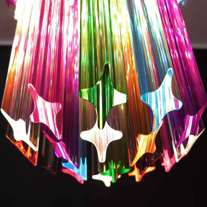Murano Chandelier – Quadriedri – 46 prisms – Multi