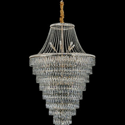 Magnificent Extra Large Foyer Hall Chandelier Tiered Crystal Ceiling Lighting Fixture For Living Room Decor