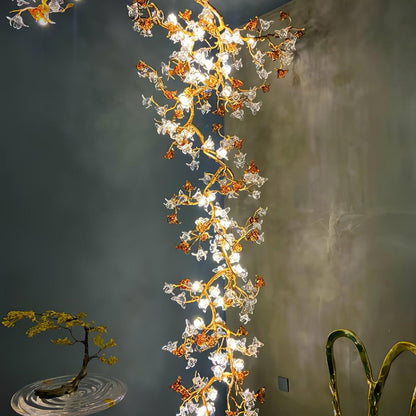 Brass Maple Branch Chandelier