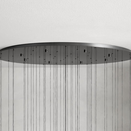 Round Seeded Glass Chandelier