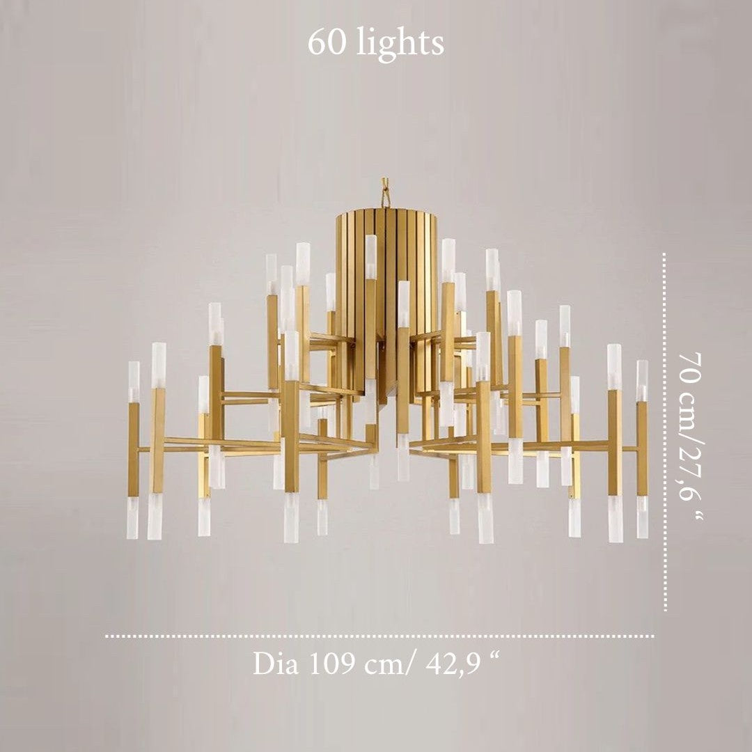 Deniselamp® Gold/Black Postmodern LED Chandelier For Living Room, Lobby, Restaurant