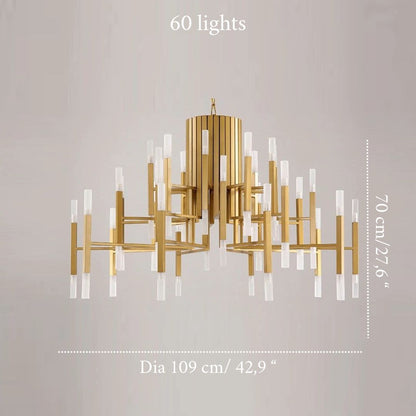 Deniselamp® Gold/Black Postmodern LED Chandelier For Living Room, Lobby, Restaurant
