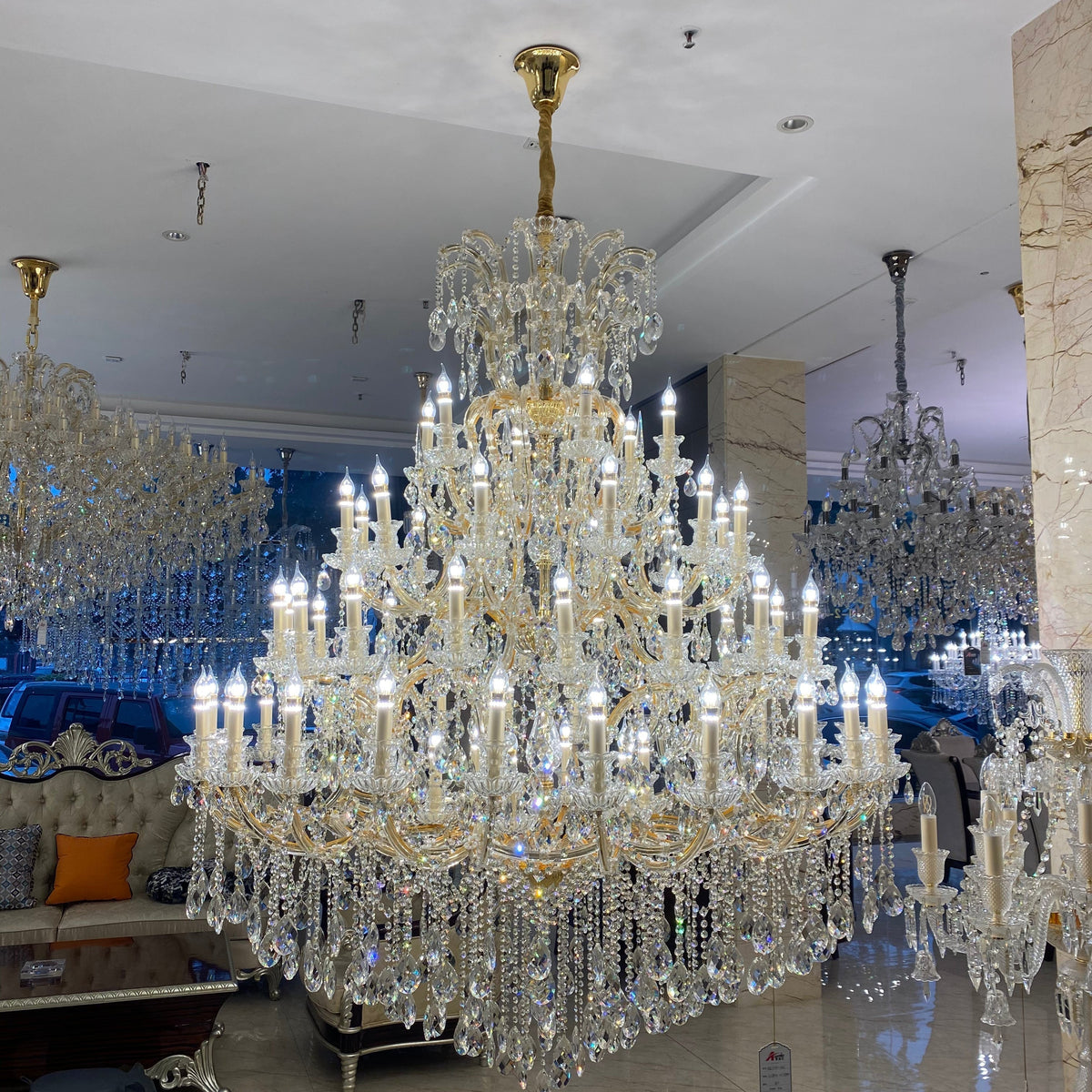 Extra Large Multi-tiered Candle Light  Crystal Chandelier for Hotel/Restaurant