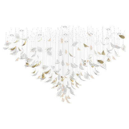 Floating Leaves Meteor Shower Crystal Spiral Chandelier
