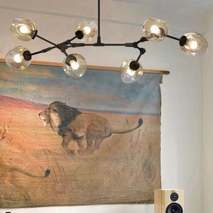 Extra Large Industrial Fashion Branch Multiple Glass Pendant Chandelier for Living/Dining Room