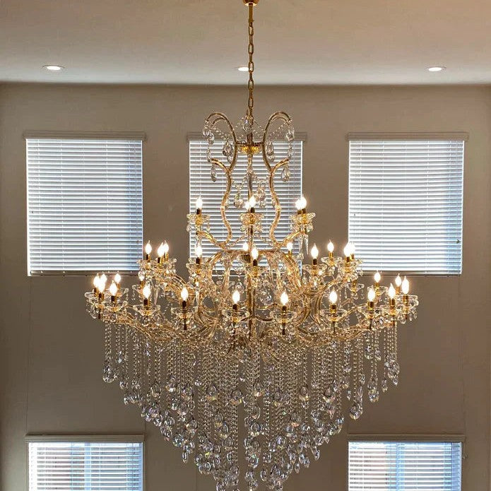 Classic Modern Multi-layers Crystal Chandelier for Staircase/Foyer/Villa