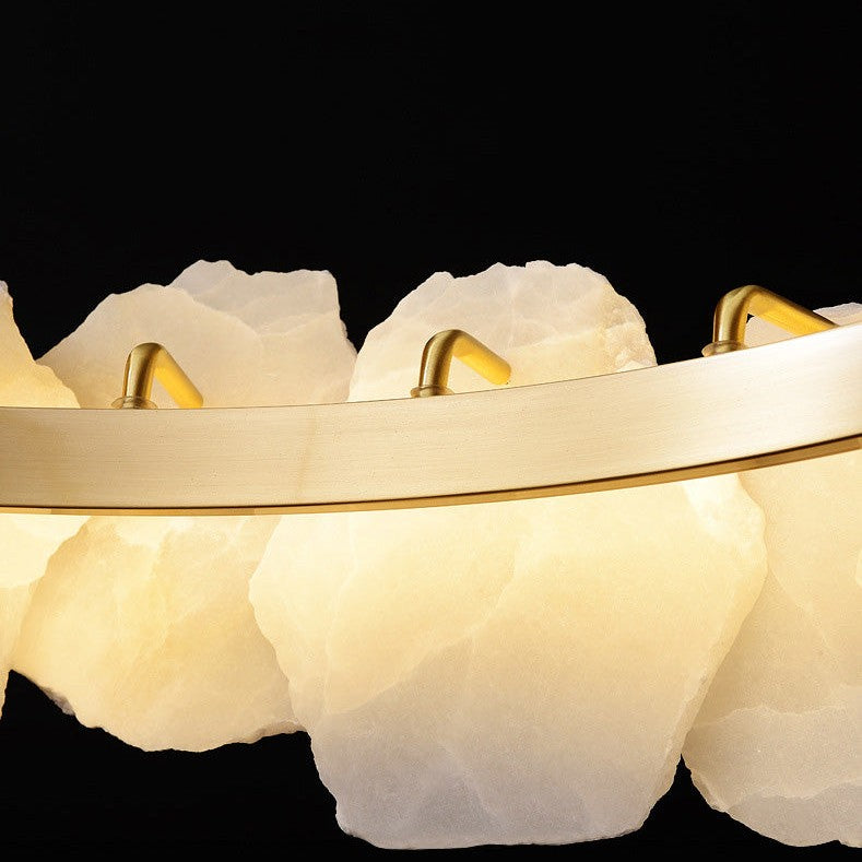 JC Tiered Circular Alabaster Chandelier