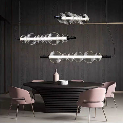 Modern Simple LED Linear Suspension Pendant Light For Dining Room/Kitchen Island
