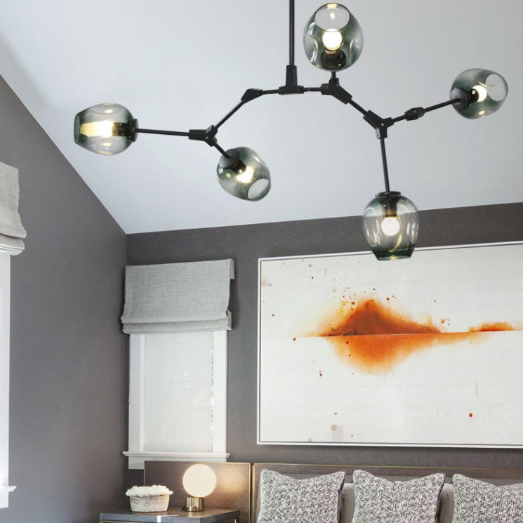 Extra Large Industrial Fashion Branch Multiple Glass Pendant Chandelier for Living/Dining Room